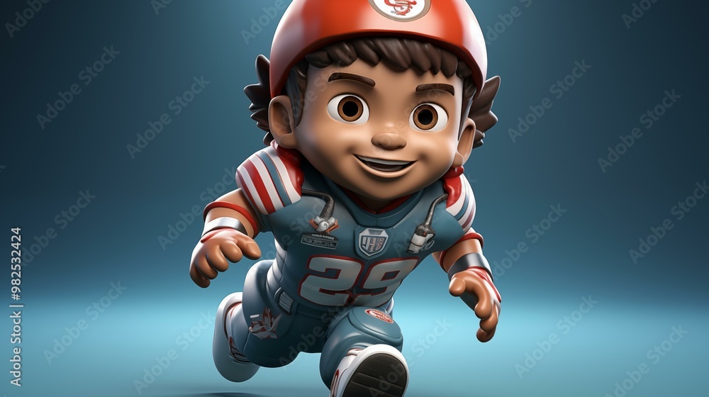 A cartoon character wearing a red helmet A cartoon character wearing a red helmet
