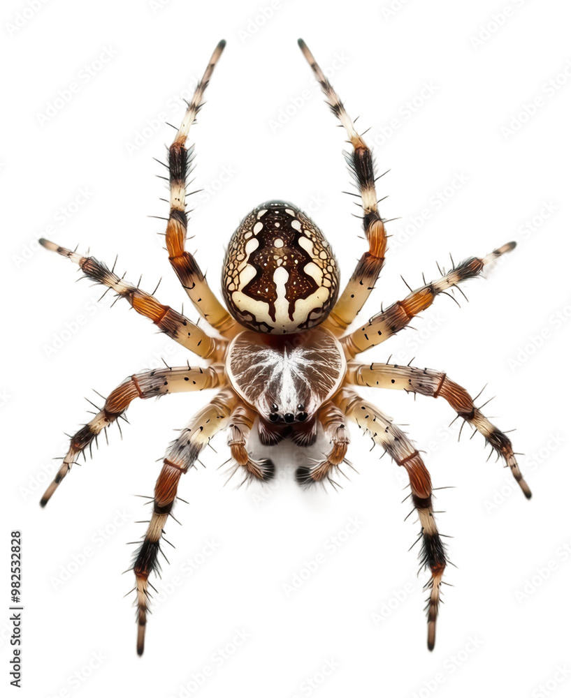 PNG Close-up view of a spider on a white background PNG Close-up view of a spider on a white background