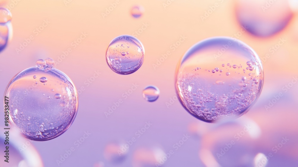 Tiny bubbles dancing on a soft pastel lavender and peach gradient. Tiny bubbles dancing on a soft pastel lavender and peach gradient.