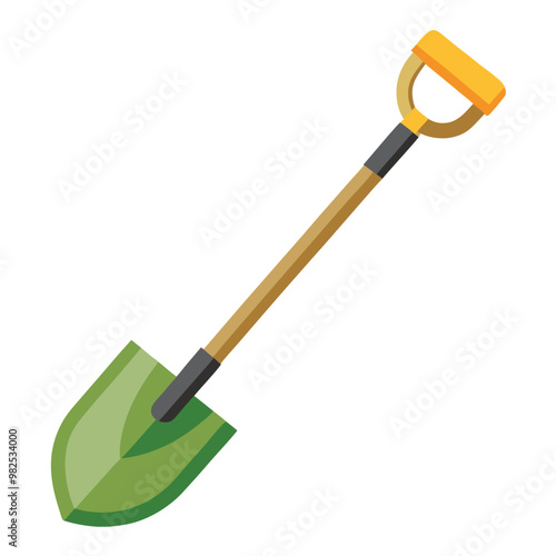 Shovel vector flat vector illustration isolated on white