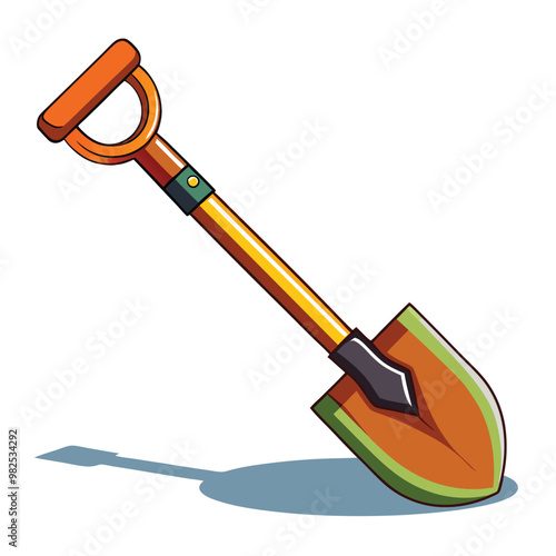 Shovel vector flat vector illustration isolated on white