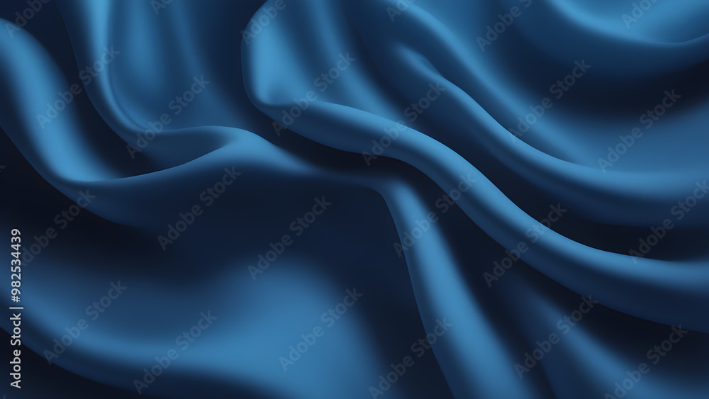 Obraz premium silk fabric blue wave background