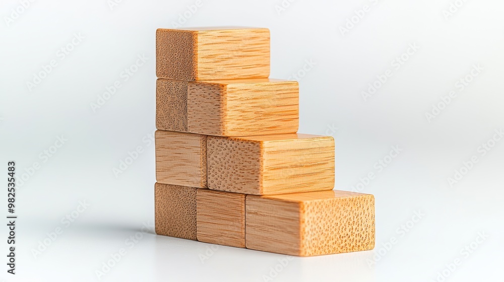 Wooden Blocks Building a Staircase Wooden Blocks Building a Staircase