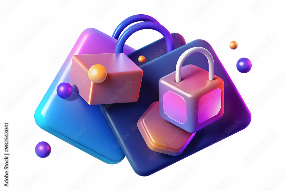 Vibrant 3D Glowing Abstract Art Featuring Floating Retail Tags for Business Promotions - Modern Digital Design for Online Shopping Advertisements Vibrant 3D Glowing Abstract Art Featuring Floating Retail Tags for Business Promotions - Modern Digital Design for Online Shopping Advertisements