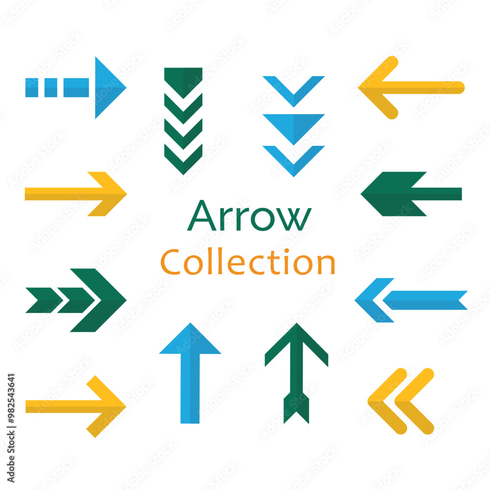 Set of arrows icons sheet vector art. Set of arrows icons sheet vector art.