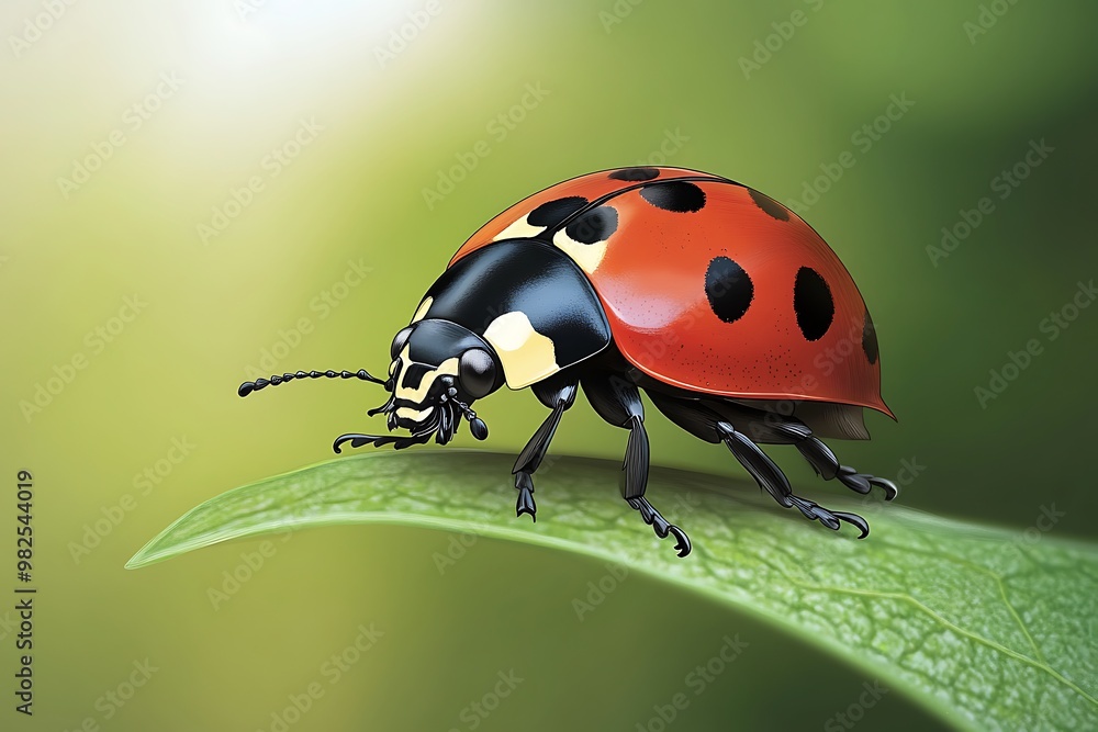 A Close-up View of a Ladybug on a Leaf