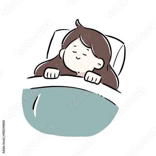 スヤスヤ眠っている女性