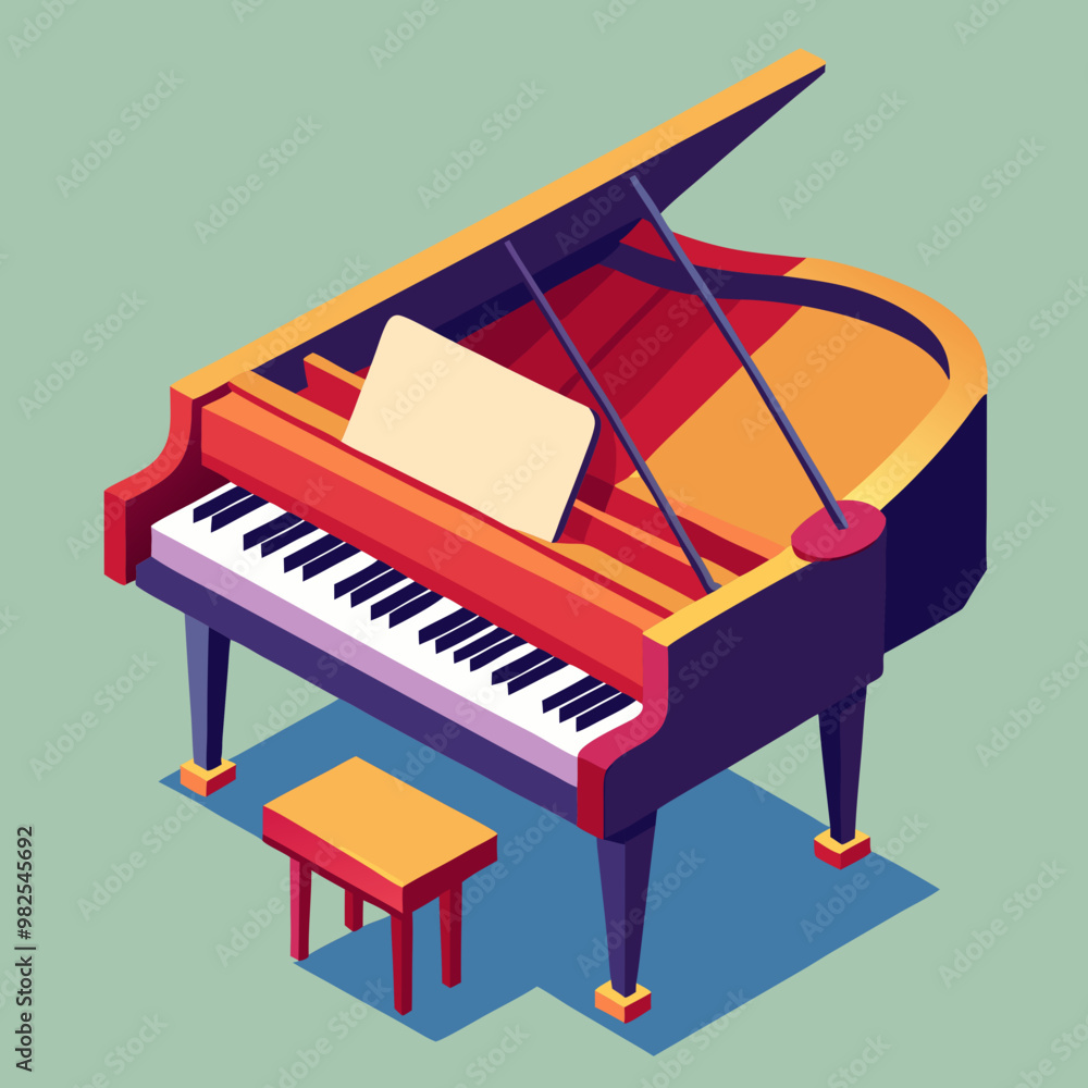 vector illustration of piano