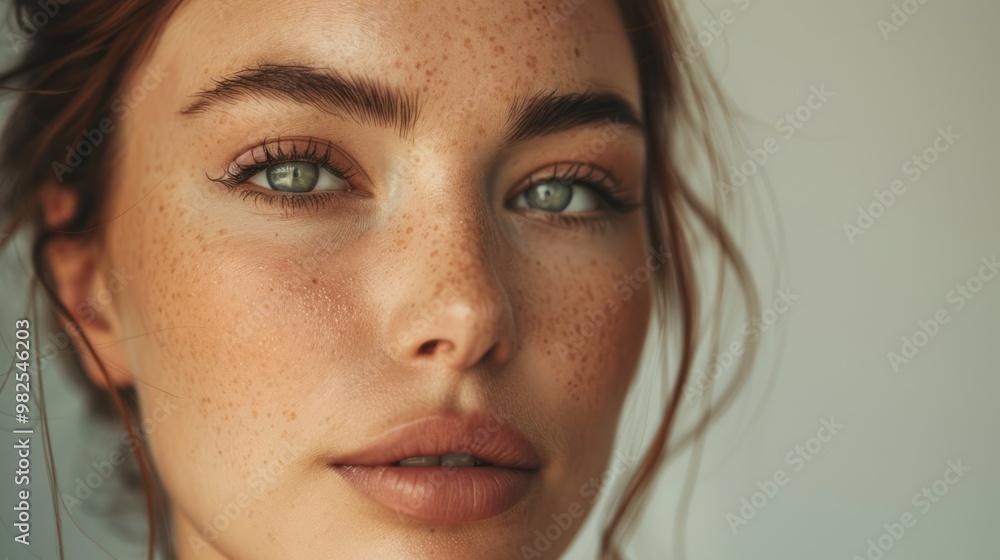A high-resolution portrait of a woman with captivating eyes and subtle makeup, emphasizing her natural beauty. A high-resolution portrait of a woman with captivating eyes and subtle makeup, emphasizing her natural beauty.
