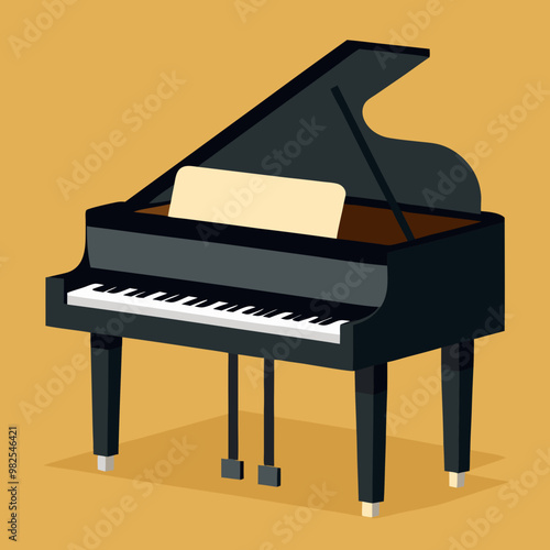 vector illustration of piano