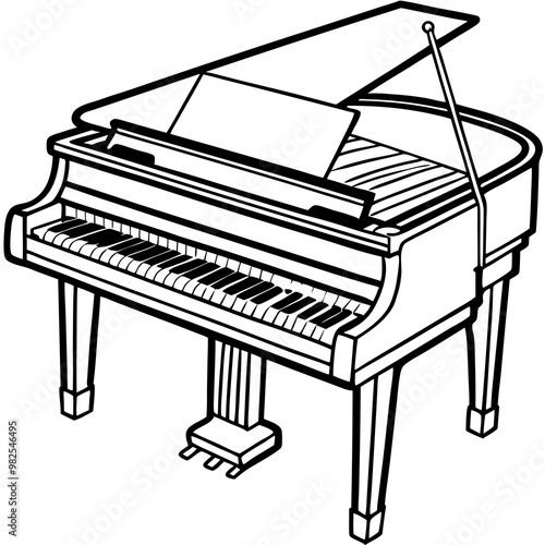 vector illustration of piano