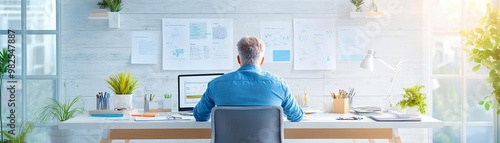 A modern studio with professionals working on a digital strategy project while a photographer captures branding images The setting subtly incorporates unconscious bias training mat