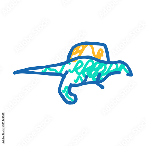 spinosaurus dinosaur doodle icon sketch vector. spinosaurus dinosaur sign. isolated symbol illustration photo