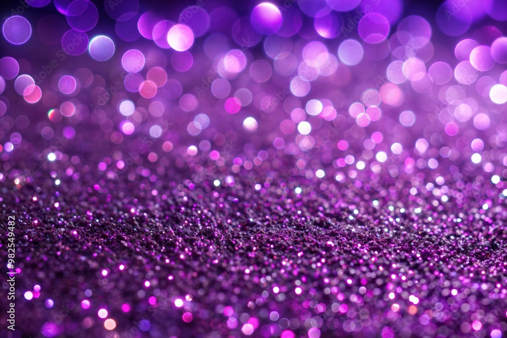 Close-up of purple glitter with magical bokeh lights Close-up of purple glitter with magical bokeh lights