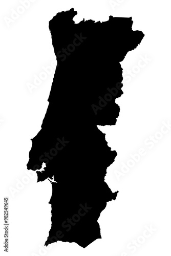Portugal map silhouette vector illustration
