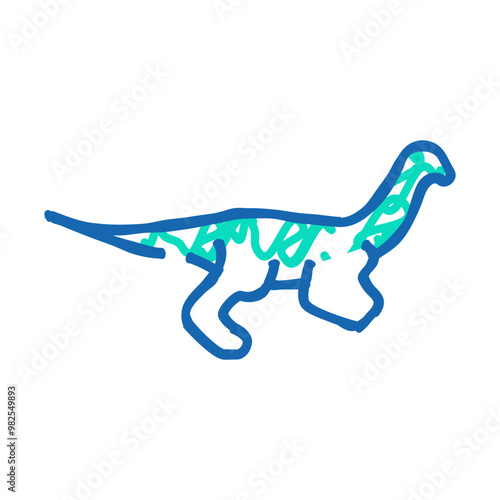gallimimus dinosaur doodle icon sketch vector. gallimimus dinosaur sign. isolated symbol illustration