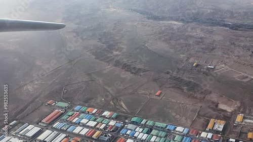 Parand industrial town from above during flight over this region in south of Tehran, IRAN