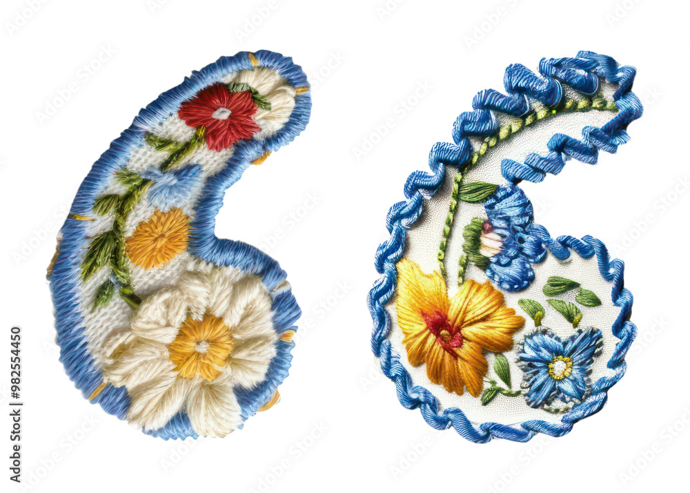 Naklejka premium Quotation mark png embroidery symbol, transparent background