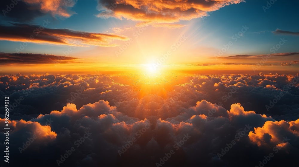 Fototapeta premium Golden Sunset Over Cloudscape