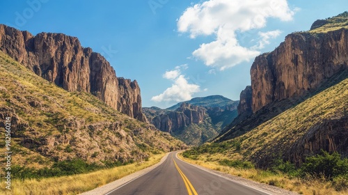 Scenic Road Through a Mountain Pass