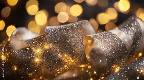 A sparkling gold and silver...