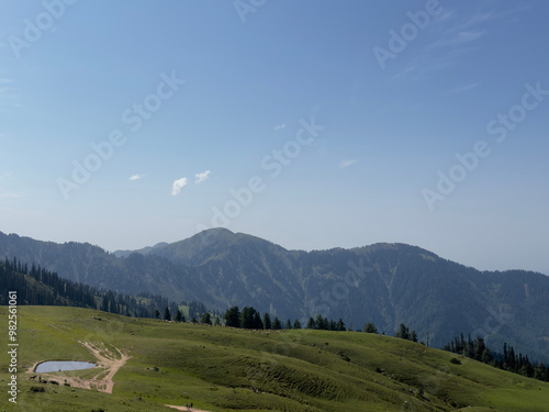 Meadows and mountains of Shogran, Khyber Pakhtunkhwa, Pakistan photo