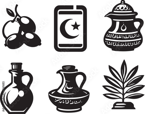 Set of olive oil icon