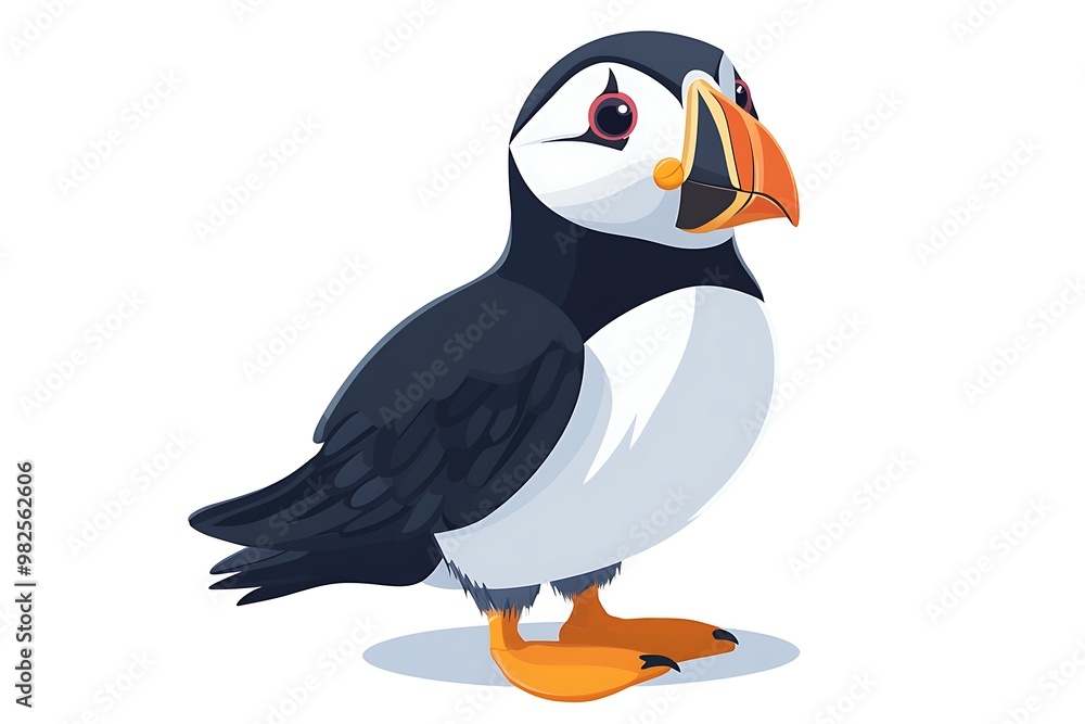 Fototapeta premium Cartoon Illustration of a Puffin