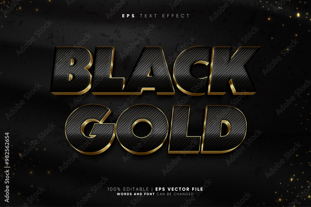 Luxury Black Gold 3D Text Effect Luxury Black Gold 3D Text Effect