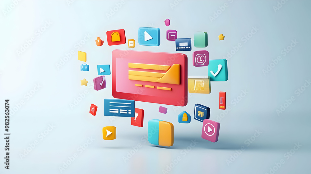 3D Levitating Bank Card with Payment Icons - Secure Digital Transactions in Fintech & Banking Content, Isolated on White Background 3D Levitating Bank Card with Payment Icons - Secure Digital Transactions in Fintech & Banking Content, Isolated on White Background