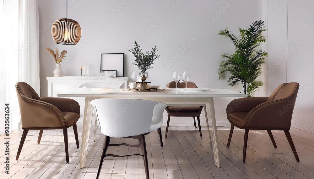 dining cafes dresser blank apartment background 3d white mockup illustration dining cafes dresser blank apartment background 3d white mockup illustration