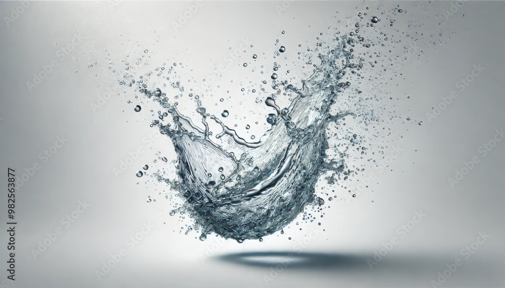 Obraz premium Splash effect of water, high speed photography, on plain white background