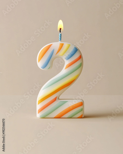 Birthday party 3d digital candle 2 design
