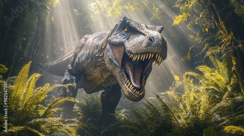 Fototapeta Naklejka Na Ścianę i Meble -  dinosaur jurassic animal prehistoric predator nature