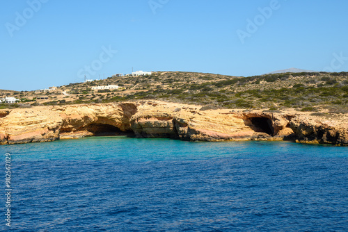 Ano Koufonisi rocks and cliffs. Koufonisia, Small Cyclades, Greece