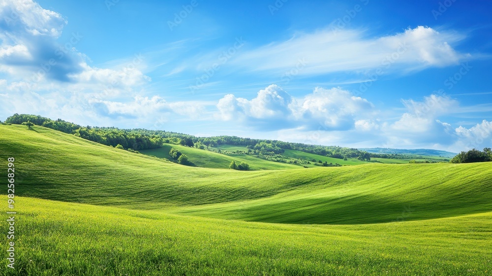 Rolling Green Hills Under a Blue Sky Rolling Green Hills Under a Blue Sky