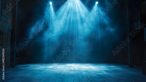Wallpaper Mural Dramatic lighting effect with spotlight focused on center of empty stage wallpaper Torontodigital.ca