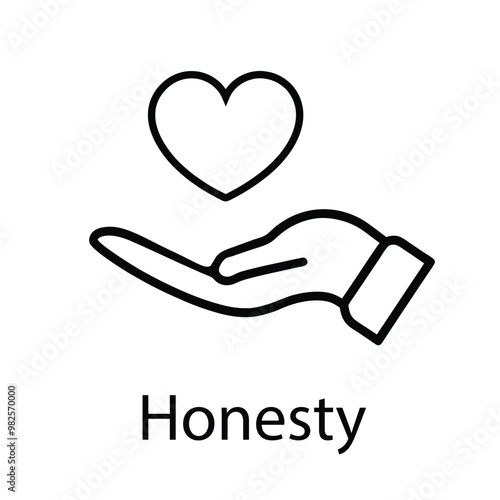 Honesty concept line icon. Simple element illustration. honesty concept outline symbol design