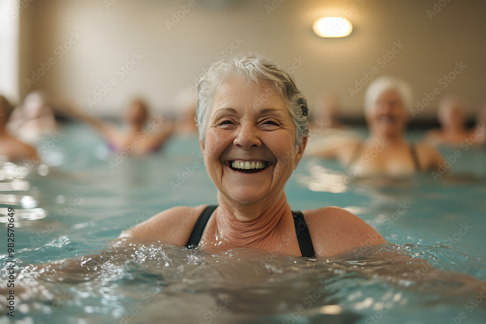 Senior Woman Relaxing in a Swimming Pool | Active Lifestyle and Wellness for Older Adults Senior Woman Relaxing in a Swimming Pool | Active Lifestyle and Wellness for Older Adults