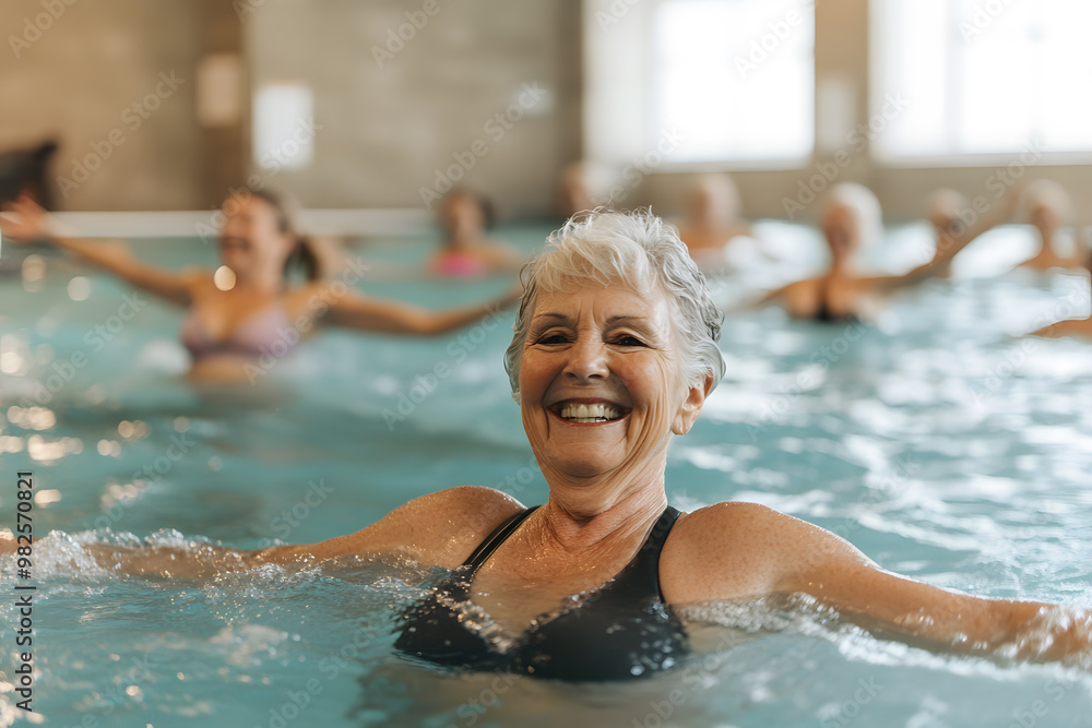 Senior Woman Relaxing in a Swimming Pool | Active Lifestyle and Wellness for Older Adults Senior Woman Relaxing in a Swimming Pool | Active Lifestyle and Wellness for Older Adults