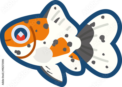 かわいい金魚（ブリストル朱文金）のイラスト