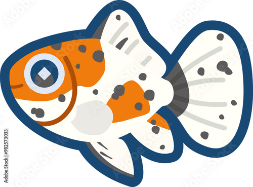 かわいい金魚（寿恵廣錦）のイラスト