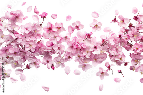 PNG Pink cherry blossoms scattered beautifully