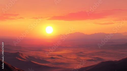 Sunrise Over a Desert Landscape