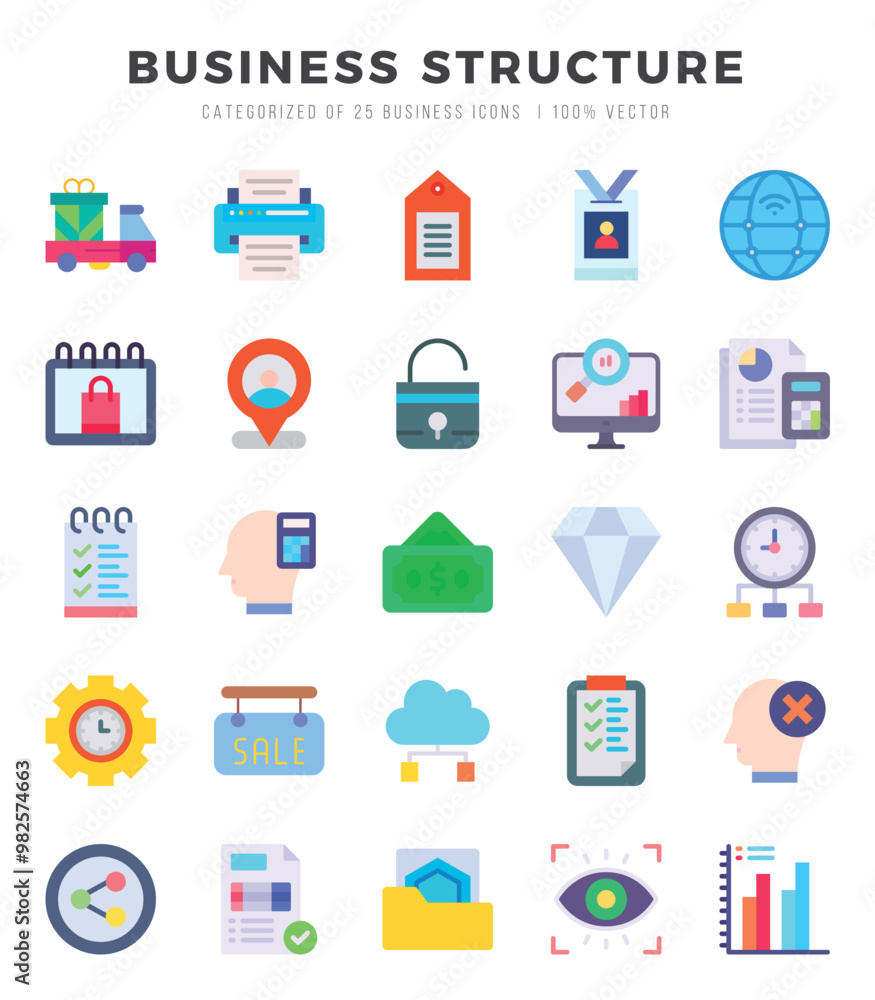 Business Structure Icon Pack 25 Vector Symbols for Web Design. Business Structure Icon Pack 25 Vector Symbols for Web Design.