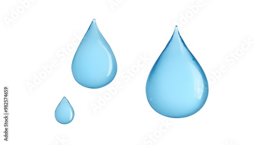 Saving water and water conservation represented by water droplets isolated on a white background