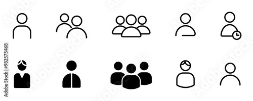Minimal user and group icon set collection