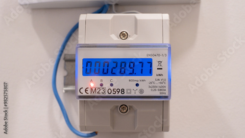 Принти на полотні Electricity meter shows electricity consumption, reasonable consumption of resou