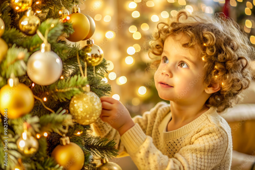 child decorating christmas tree child decorating christmas tree