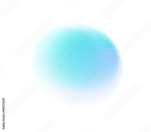 Blue gradient gradation circle shape. Abstract colorful watercolor blur mesh isolated. Gradient aura, grain neon blob with noise effect, soft color. Vector illustration